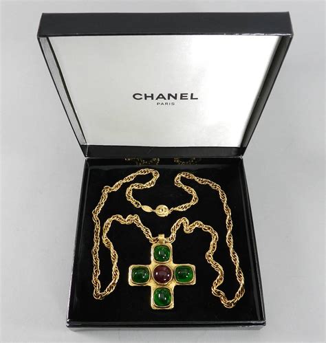 chanel cross necklances|chanel necklace authentic.